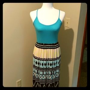 Beautiful spaghetti strap long printed dress